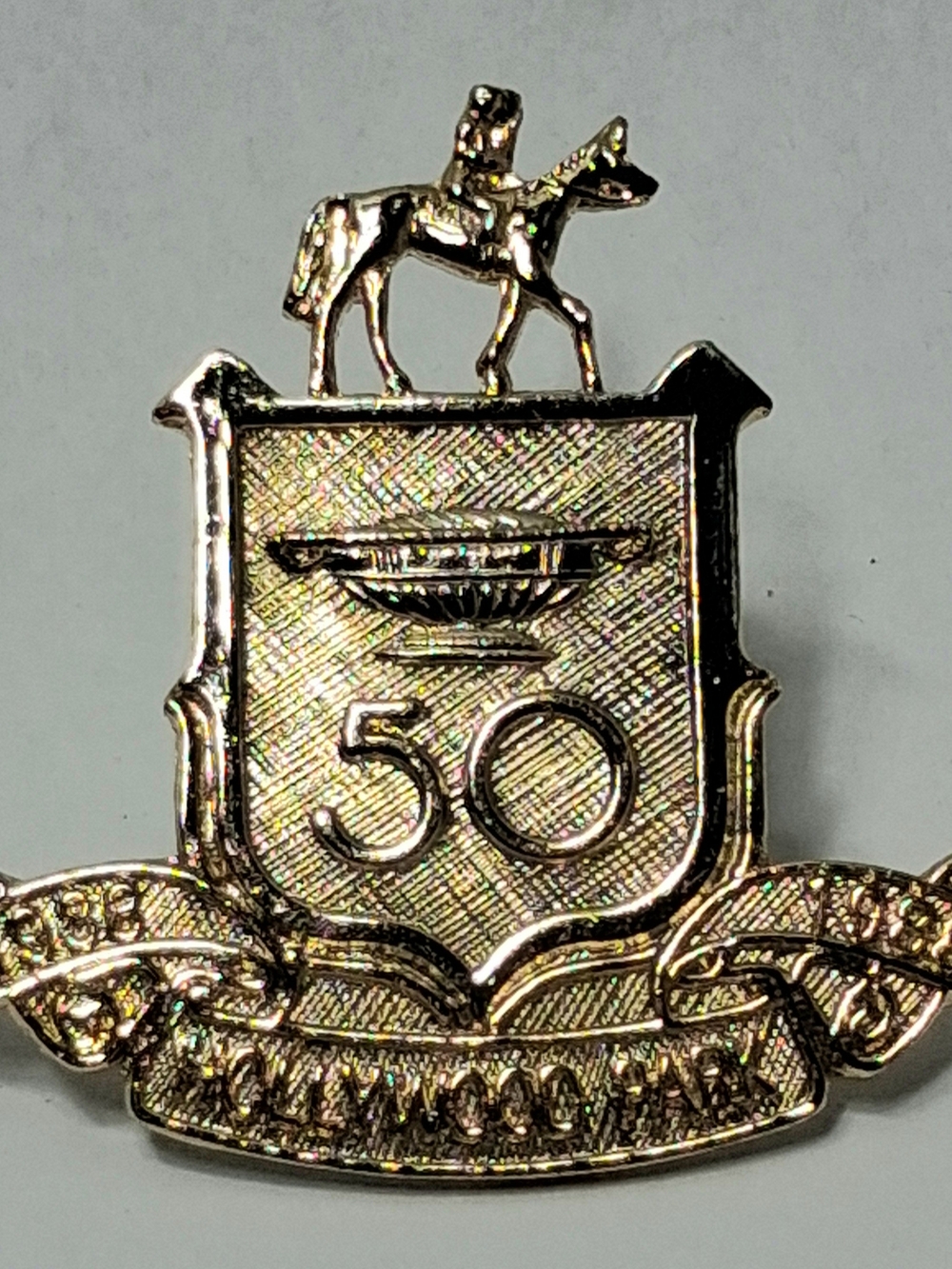 1938-1988 Hollywood Park Horse Racetrack 50 Years Vintage Tie Tack Lapel Pin
